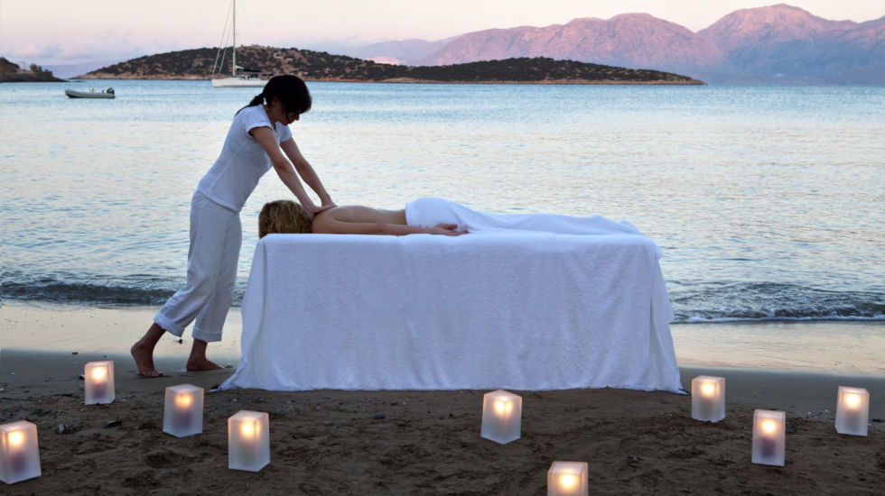 Minos beach art hotel massage by the beach