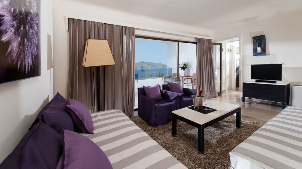 Minos Palace Hotel and suites - One bedroom Suite upper deck sea view 