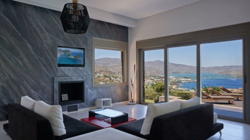  Elounda Black Pearl - living room with all the modern amenities 