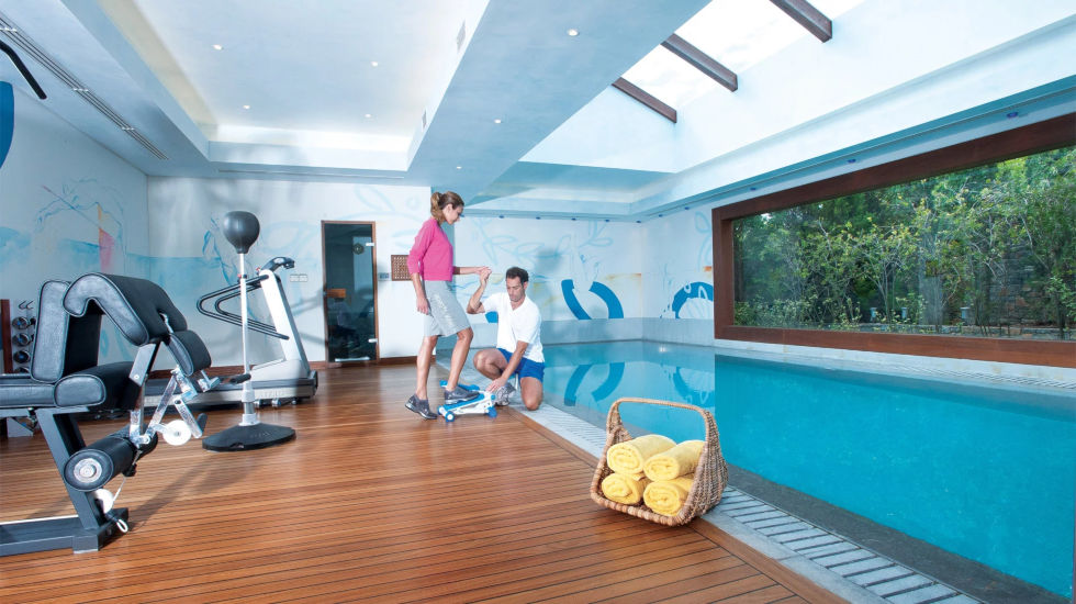 Grand Resort Lagonissi sports the Royal Villa Indoor Pool Gym