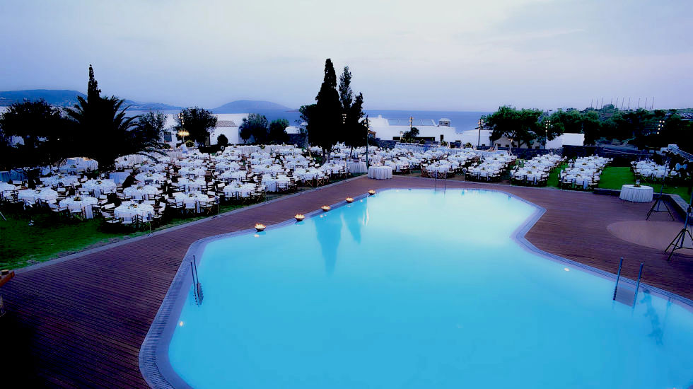 Grand Resort Lagonissi - La Piscina Pool - Celebration dinner Setup