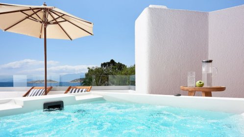  St. Nikolas Bay Resort Club Jr Suite Outdoor Heated Jacuzzi Seafront View  
